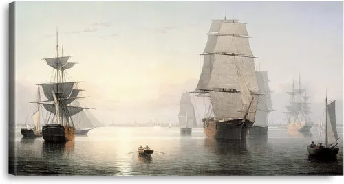 Vista 99 de A&T ARTWORK A Brisk Breeze por Willem van de velde Reproducciones de pintura de velero, impresiones en lienzo giclée para decoración del hogar, 20 x