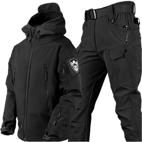 Vista 9 de Conjunto de traje de esquí de dos piezas para hombre, impermeable, resistente al viento, con capucha, abrigo de nieve, 2 piezas, trajes de nieve