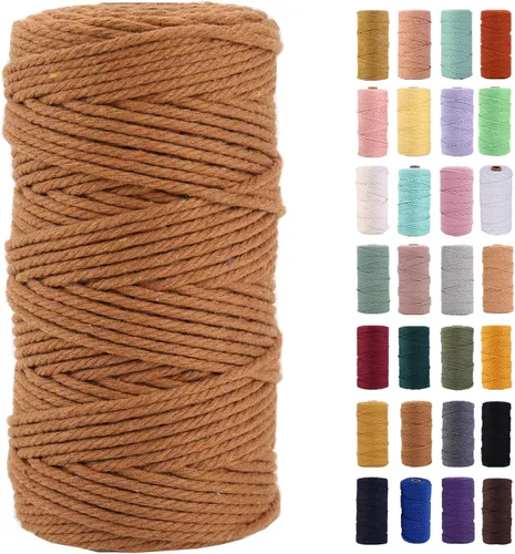 Vista 69 de Cuerda de macramé azul aire de 0.079 in x 220 yardas, cuerda de algodón colorido de algodón suave para colgar en la pared, colgadores de plantas