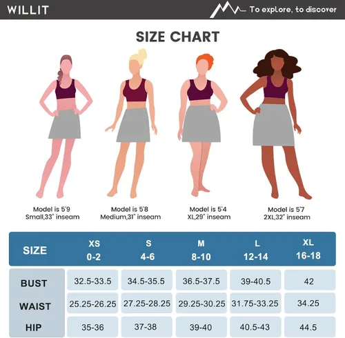 Vista 7 de Willit Women's Golf Skorts Skirts High Waisted Quick Dry Athletic Casual Skorts with Pockets