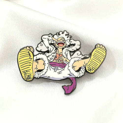 Vista 4 de Pines esmaltados Luffy de anime broches de metal para cosplay insignias de solapa para mochila bolsa ropa regalos para hombres niños y fanáticos