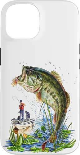 Vista 4 de Fishing Graphic Large Mouth Bass Fish - Fisherman Case for iPhone 17