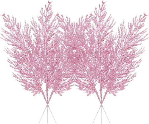 Vista 10 de Tallos de bayas con purpurina navideña, 24 piezas de púas artificiales para rellenos de adornos de árbol de Navidad, coronas de Navidad Dorado