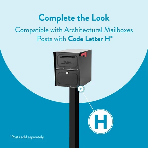 Vista 5 de Architectural Mailboxes Oasis TriBolt - Buzón de buzón con bloqueo de montaje, color negro, XL Galvanized steel build for outside with a