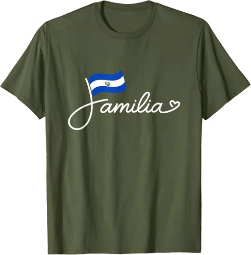 Vista 50 de El Salvador Familia - Camiseta con texto en inglés "La Familia de la Bandera Salvadoreña