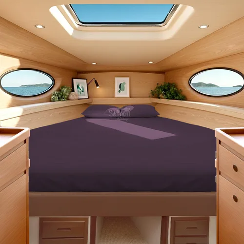 Vista 13 de Universal V Berth - Juego de sábanas de 4 piezas para barco, 100% algodón egipcio, la mejor ropa de cama de barco V, se adapta a colchones de hasta