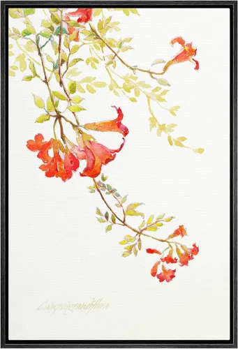 Vista 20 de NWT Juego de impresiones enmarcadas para pared, ramo de flores amarillas, capullos de flores amarillas, ilustraciones de plantas florales, arte