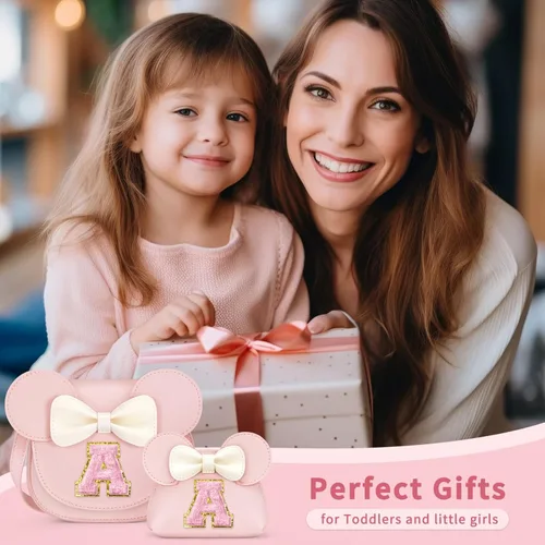 Vista 3 de Regalos de bolso para niñas Regalos de cumpleaños para niñas de 3, 4, 5, 6, 7 y 8 años, bolso para niña pequeña, bolso cruzado (A, rosa)