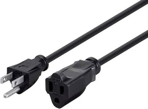 Vista 9 de Monoprice 105296 Cable de extensión de alimentación de 1 pie, 16 AWG, 13A (NEMA 5-15P a NEMA 5-15R), negro - 13A