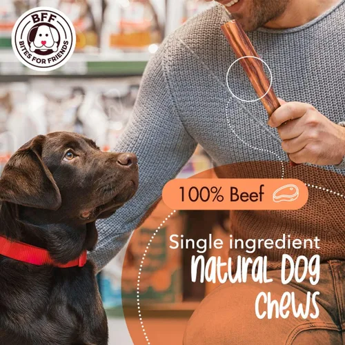 Vista 2 de Bites for Friends Bully Sticks Golosinas para perros de 6 pulgadas de larga duración, masticables naturales sin cereales sin gluten, golosinas