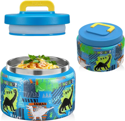 Vista 9 de JXXM Tarro térmico de 8 onzas para alimentos fríos y calientes para niños, recipientes aislados para el almuerzo, tarro de comida caliente, a prueba