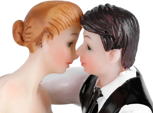 Vista 5 de BORDSTRACT Divertidos adornos para tartas de boda, romántica figura de resina con forma de novia y novio, para decoración de fiesta de banquete