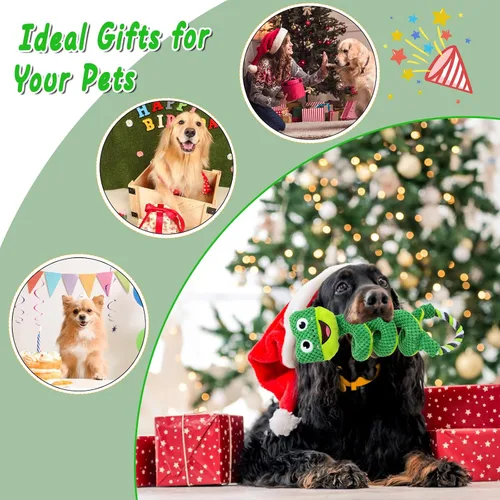 Vista 4 de VIWIK Juguetes interactivos chirriantes para perros, juguetes de peluche masticables para perros grandes, medianos y pequeños, juguetes inteligentes