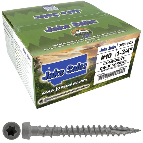 Vista 33 de #10 x 1-3/4" Graystone - Tornillo de madera recubierto exterior de madera Torx/Star Drive Head - Compatible con madera AQC (1 libra ~ 130 tornillos)