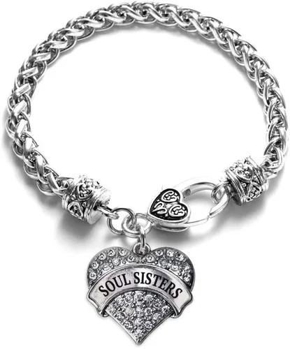Vista 147 de Inspired Silver - Pulsera de plata con dije de corazón pavé con joyas de circonita cúbica