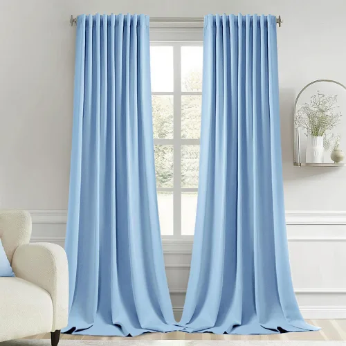 Vista 47 de MIULEE Cortinas opacas con pestaña trasera de 63 pulgadas de largo, juego de 2 paneles para sala de estar, dormitorio, privacidad, bolsillo
