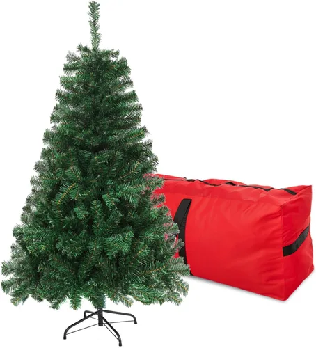 Vista 7 de Black Christmas Tree 4FT Small Halloween Tree Artificial Holiday Xmas Tree with 450 PVC Branch Tips & Foldable Metal Stand for Home, Office, Party