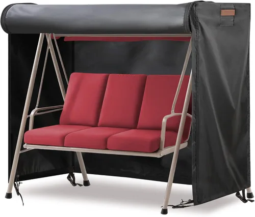Vista 10 de Fundas para Columpios de Exterior para Columpio de Patio de 2 Asientos, 65" L x 50" P x 66" A, Funda para Columpio de 2 Asientos Impermeable, Funda