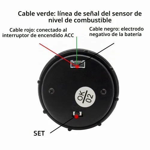 Vista 4 de Medidor de Nivel de Combustible con Envío de Tanque de Combustible para Profundidad de 4-23 Pulgadas Auto Coche Motocicleta 12V Universal 2" 52mm