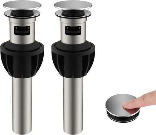 Vista 10 de Hibbent Paquete de 2 Tapones Universales de Drenaje para Fregadero de Baño, Colador de Drenaje Emergente con Desbordamiento, Tapón de Fregadero