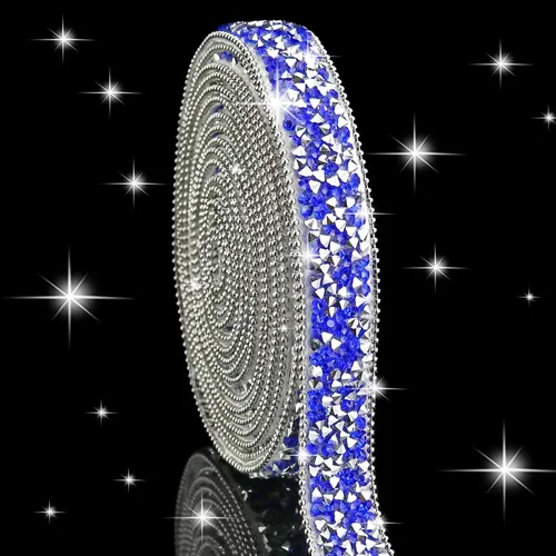 Vista 31 de Dowarm Cinta autoadhesiva de diamantes de imitación plateados, tiras brillantes para manualidades, decoración de bodas, 0.4 pulgadas de ancho