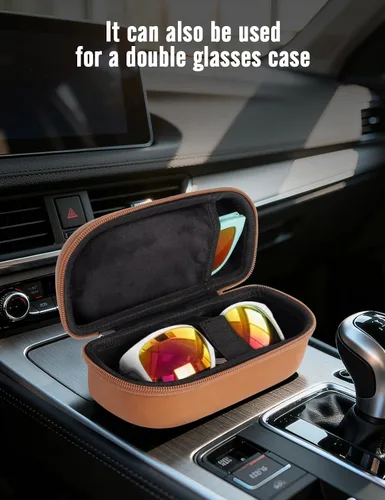 Vista 8 de WOMACO Estuche rígido para lentes de sol Rayban Meta Glasses Charge Case, accesorios para lentes inteligentes, estuche de viaje doble para gafas