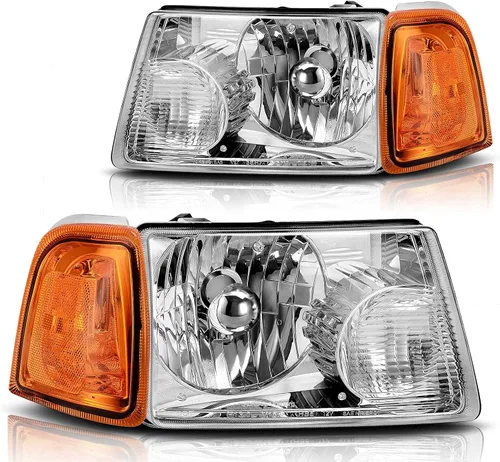 Vista 9 de DWVO Conjunto de faros delanteros compatible con Ford Explorer 06-10 2006-2010 2006-2010, par de repuesto para el lado del conductor y del pasajero