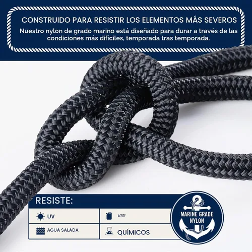 Vista 4 de RainierSupplyCo Cuerda de anclaje para barco - Línea de anclaje de cuerda marina trenzada doble - 100/150 / 200/300 pies de línea de navegación