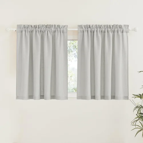 Vista 34 de RYB HOME - Cortinas de lino texturizado semitranslúcidas, privacidad media, filtro de luz, decoración de ventana para dormitorio/baño/sala de estar