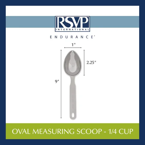 Vista 7 de RSVP International Endurance cuchara medidora ovalada, 1/4 taza, acero inoxidable