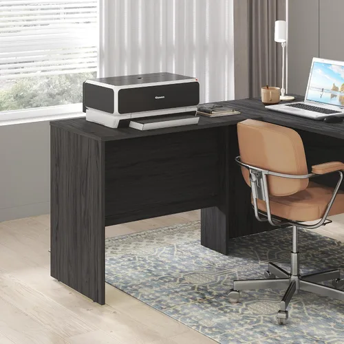 Vista 14 de Furinno Roger 60 Inch Executive Desk with File Cabinet, Home Office Desk with 3-Drawer Fixed Pedestal Filing Cabinet, Desk Cord Grommet, for Home