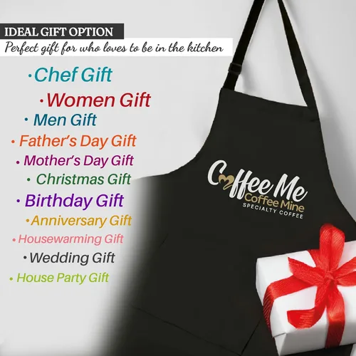 Vista 9 de Delantal Personalizado con Nombre y Logo de Kenzal, Delantal de Cocina y Barbacoa para Mujeres y Hombres, Delantal de Chef Personalizado