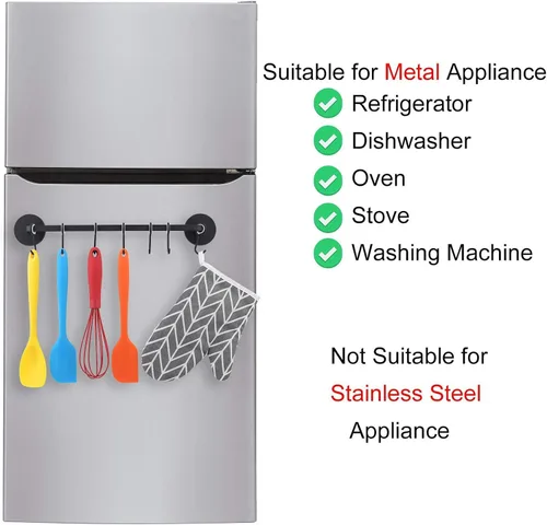 Vista 7 de 7 ganchos magnéticos para utensilios de cocina, organizador para nevera, gabinete de metal, estufa de metal, parrilla, barbacoa