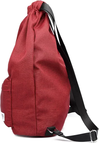 Vista 4 de Mochila deportiva con cordón para gimnasio, yoga, mochila de hombro, para hombres y mujeres, Rojo), K1031-30
