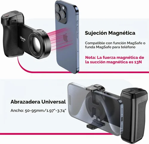 Vista 2 de ULANZI MA35 Selfie Phone Tripod Mount, 2-in-1 Magnetic &Phone Clip Grip