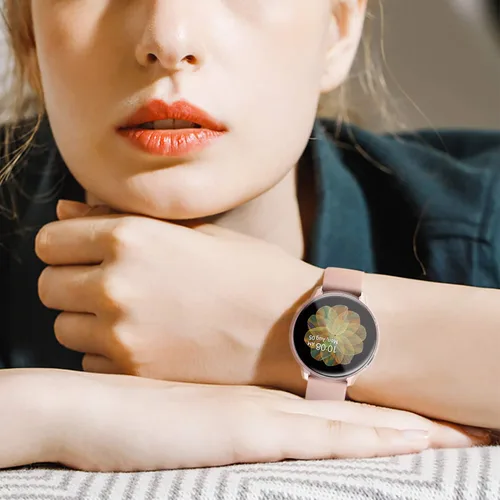 Vista 7 de Paquete de 4 fundas protectoras de pantalla compatibles con Samsung Galaxy Watch Active 2 de 1.575 pulgadas (1.575 pulgadas) de silicona protectora