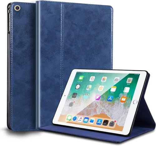 Vista 19 de Funda para iPad de 10.2 pulgadas, 9ª/8ª/7ª generación 2021/2020/2019, piel auténtica, función de encendido y apagado automático. Negro clásico
