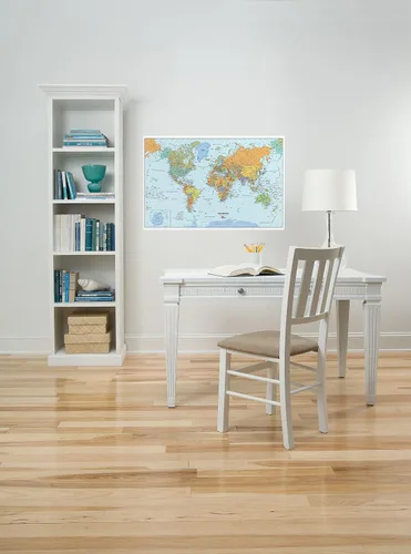 Vista 2 de WallPops WPE99074 Mapa mundial de borrado en seco, multicolor