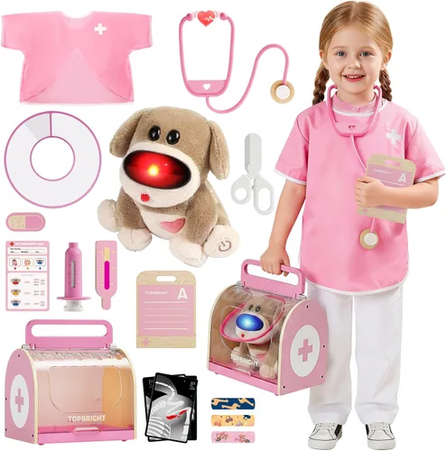 Vista 9 de TOP BRIGHT Kit médico para niños pequeños de 3 a 5 años, juego de Azul