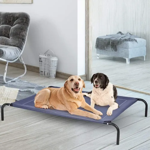 Vista 6 de Cama elevada original grande para perros de 52 x 36 x 8 pulgadas, cuna elevada para mascotas con tela de malla de textileno duradera, alfombrilla