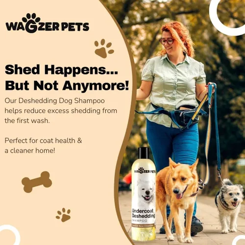 Vista 2 de Wagzer - Champú para perros altamente concentrado de 16 onzas, hace hasta 3.2 galones, a base de coco con vitamina E, Omega 3 y 6, nutre el pelaje