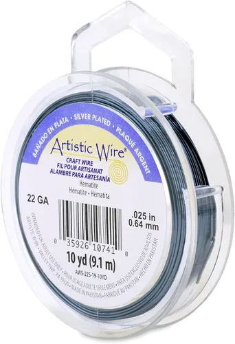 Vista 140 de Artistic Wire, Alambre de cobre de color chapado en plata de calibre 18, resistente al deslustre, amatista, 20 pies
