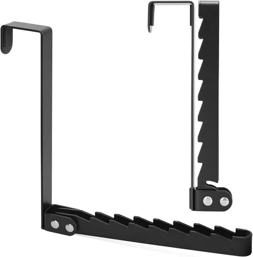 Vista 9 de FYY Ganchos para colgar sobre la puerta, 1 paquete plegable plegable sobre la puerta, estante organizador para ahorrar espacio, colgador