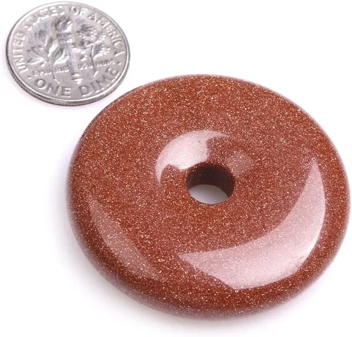 Vista 11 de Anillo de piedra arenisca círculo donuts perlas para hacer joyas naturales semipreciosas 0.984 in oro marrón JOE Forman