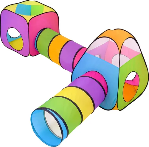 Vista 7 de Túnel XXL para niños de 98 pulgadas Tienda de campaña de túnel para niños pequeños 4 túneles de juego para niños Túnel de arrastre desplegable