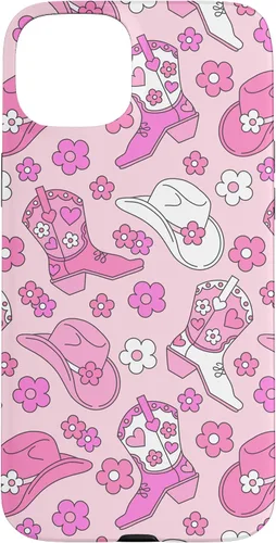 Vista 9 de iPhone 16 Pink Cowgirl Aesthetic Cowboy Boots Cowboy Hat Western Cute Case