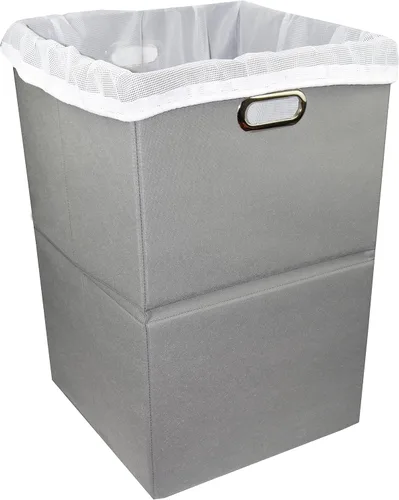 Vista 7 de Cesta de lavandería plegable grande con bolsa de lavandería, tela duradera de alta calidad, tabla de plástico, tamaño extragrande, cesta de ropa