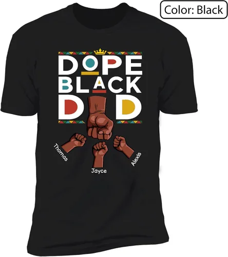 Vista 3 de Camiseta personalizada para el día del padre, camiseta personalizada para papá con el puño y el puño del niño, camiseta divertida y linda