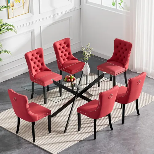 Vista 46 de Juego de mesa de comedor de cristal plateado moderno de 47 pulgadas para 2, juego de mesa de comedor de cocina redonda de 3 piezas con patas