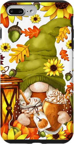 Vista 11 de iPhone 15 Hello Fall Gnomo para mujer, diseño de hojas de otoño, diseño de calabaza